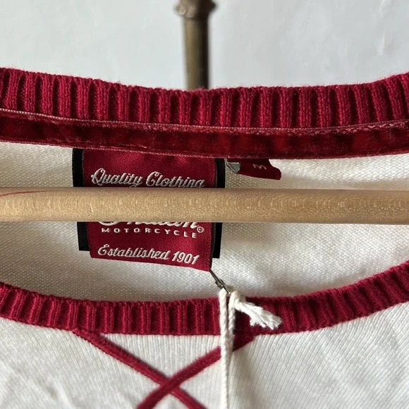 Indian Motorcycle Womens Color Block Knit Shirt Size M - Picture 2 of 5